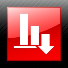 Bar Graph icon on a square button N21