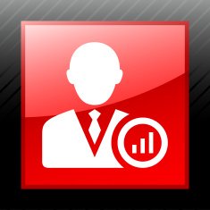 Businessman icon on a square button N18