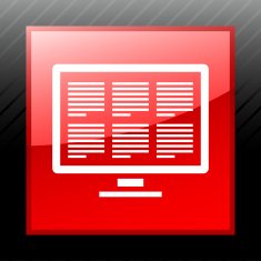 Computer Monitor icon on a square button N6