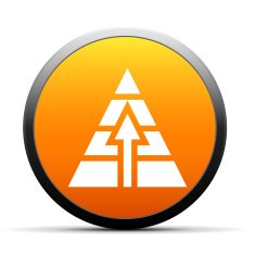 Pyramid icon on a round button N6