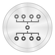 Flowchart icon on a round button N42