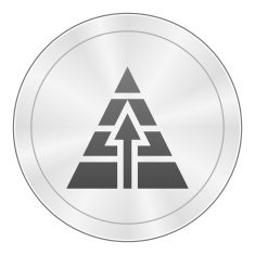 Pyramid icon on a round button N8