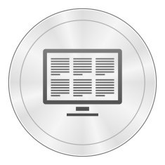 Computer Monitor icon on a round button N13