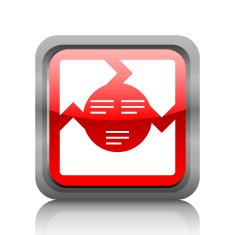 Chevron Chart icon on a square button N13