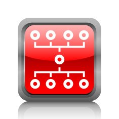 Flowchart icon on a square button N23