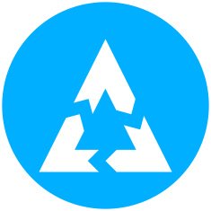 Chevron Chart icon on a round button N28