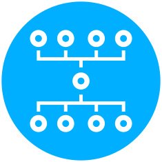 Flowchart icon on a round button N46