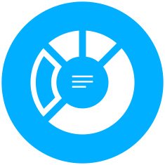 Donut Chart icon on a round button N14