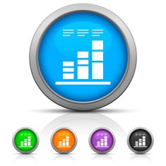Bar Graph icon on round buttons N12