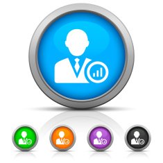 Businessman icon on round buttons N10