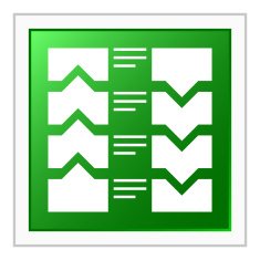 Flowchart icon on a square button N25