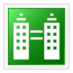 Office Building icon on a square button N8