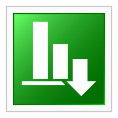 Bar Graph icon on a square button N27