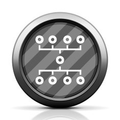 Flowchart icon on a round button N50