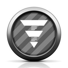 Pyramid icon on a round button N11