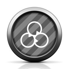 Venn Diagram icon on a round button N6