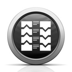 Flowchart icon on a round button N52