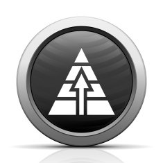 Pyramid icon on a round button N14