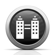 Office Building icon on a round button N16
