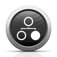 Flowchart icon on a round button N55