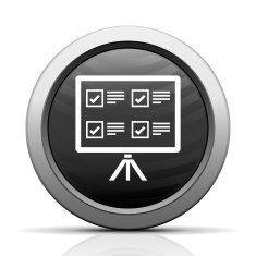 Projection Screen icon on a round button N16