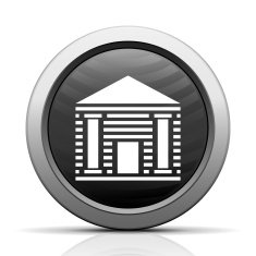 Bank icon on a round button N25