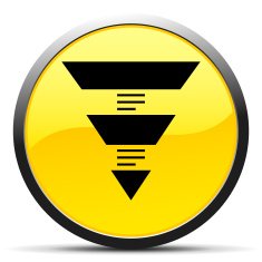 Pyramid icon on a round button N15