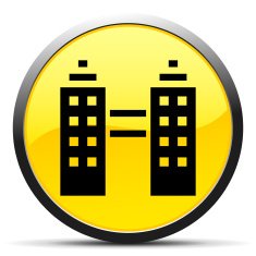 Office Building icon on a round button N17
