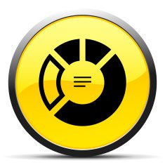 Donut Chart icon on a round button N17