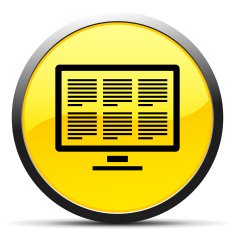 Computer Monitor icon on a round button N17