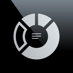 Donut Chart icon on a black background N4