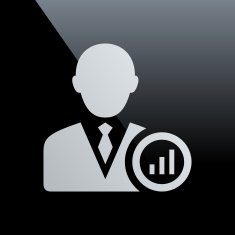 Businessman icon on a black background N10