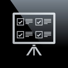 Projection Screen icon on a black background N4