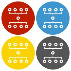 Flowchart icon on circle buttons N9