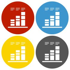 Bar Graph icon on circle buttons N9
