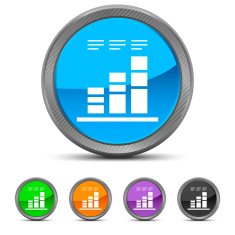 Bar Graph icon on circle buttons N12