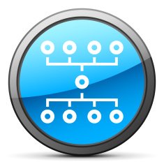 Flowchart icon on a round button N62