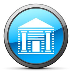Bank icon on a round button N27