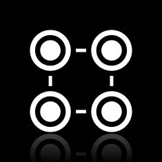 Flowchart icon on a black background N15