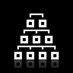 Flowchart icon on a black background N16