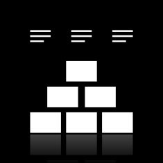 Pyramid icon on a black background N5