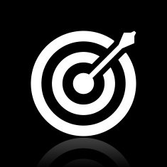 Target icon on a black background N5