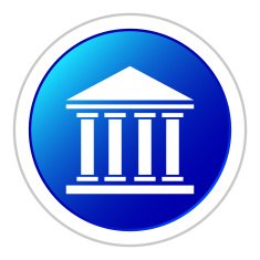 Bank icon on a round button N28