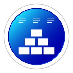 Pyramid icon on a round button N19