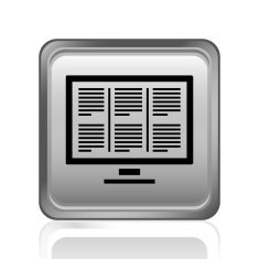 Computer Monitor icon on a square button N9
