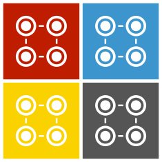Flowchart icon on square buttons N15