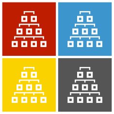 Flowchart icon on square buttons N16