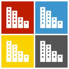 Apartment Building icon on square buttons N7