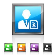 Businessman icon on square buttons N12