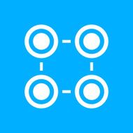 Flowchart icon on a blue background N8
